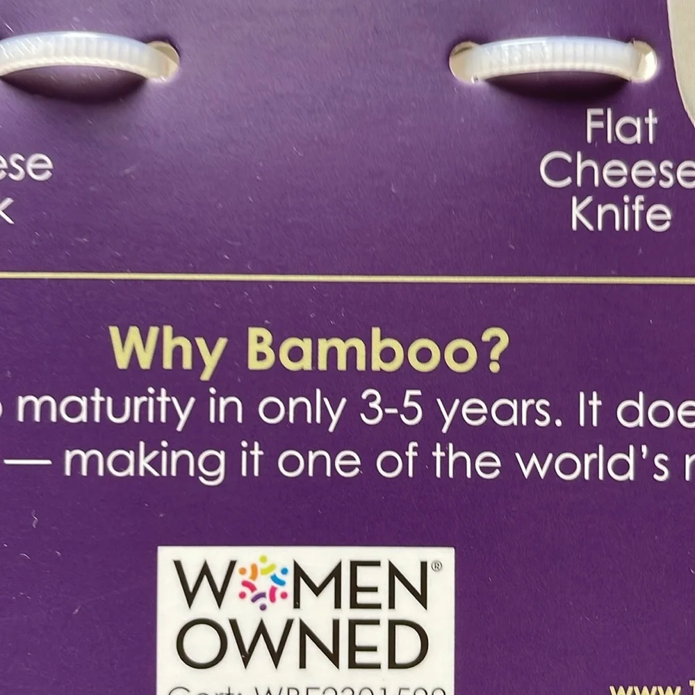 New Totally Bamboo 4 pc Engraved Cheese Tool Set Stainless blades Bamboo handles